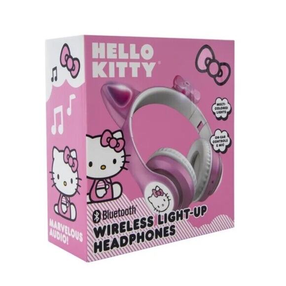 🔥Hello Kitty Wireless Light Up Headphones Bluetooth Pink Sanrio BNIB🔥 - Picture 5 of 5
